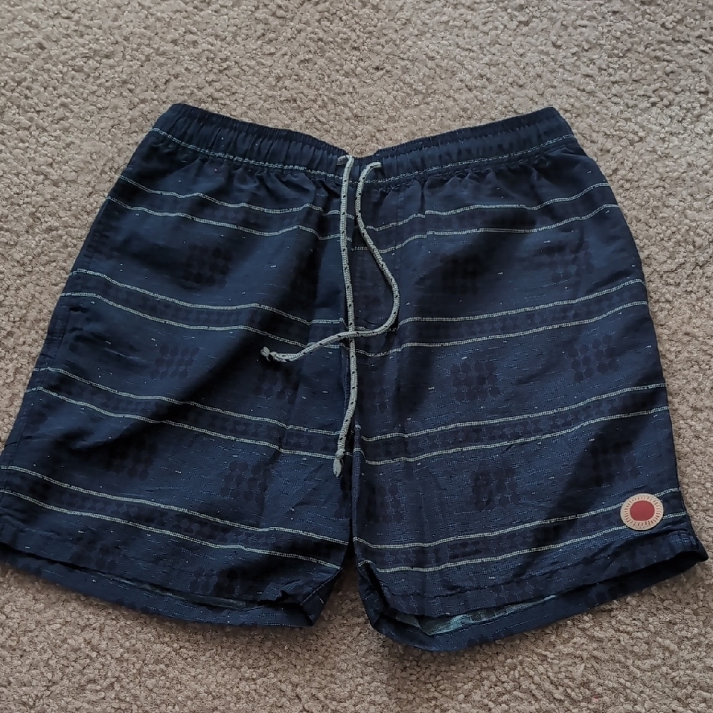 Men's Navy Striped Swim Hybrids